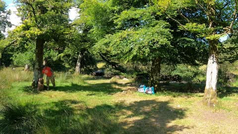 Introduction to putting up a tarp. DARTMOOR. riverside wildcamping