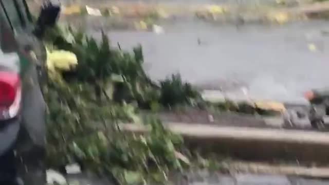 Just after A tornado hit West Street in Annapolis MD