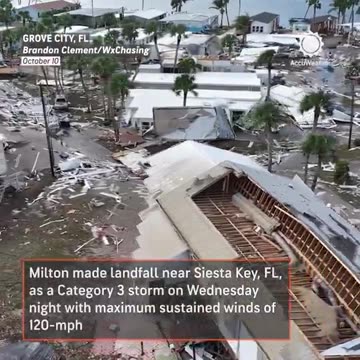 Drone captures devastation from Hurricane Milton in Grove City and Manasota Key, Florida.