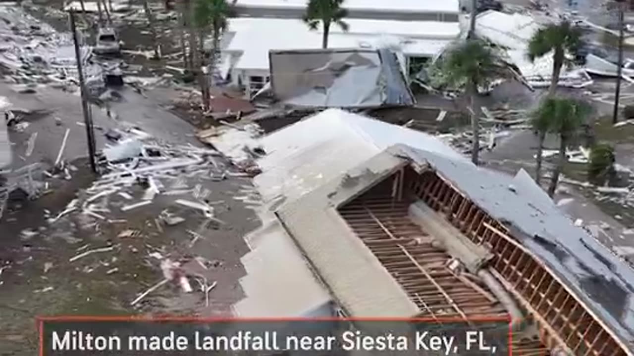 Drone captures devastation from Hurricane Milton in Grove City and Manasota Key, Florida.