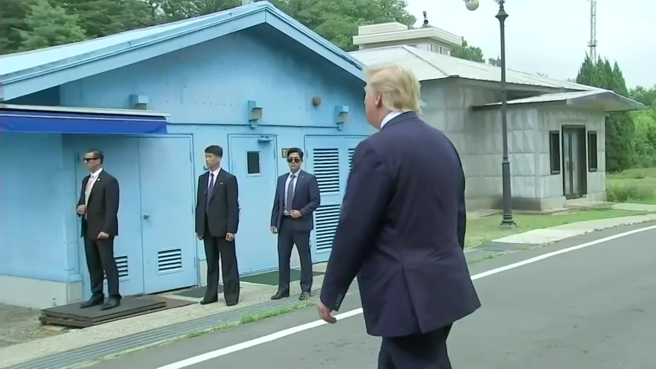 Trump meets Jong Un, becoming first US president to enter North Korea.