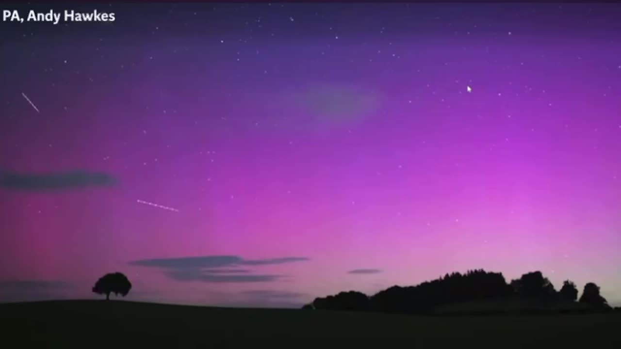 Time lapse of Perseid meteor shower, and northern light seen from North Yorkshire