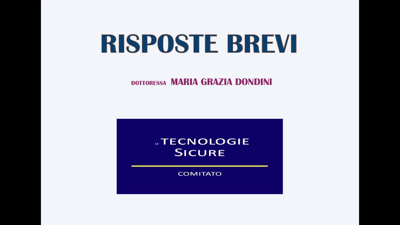 CONTAGIO Risposte brevi dottoressa Maria Grazia Dondini