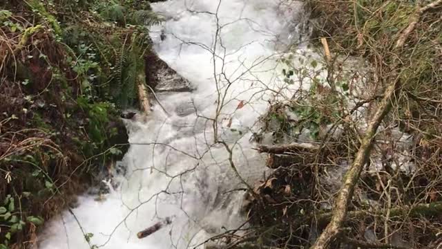 Flowing of water.