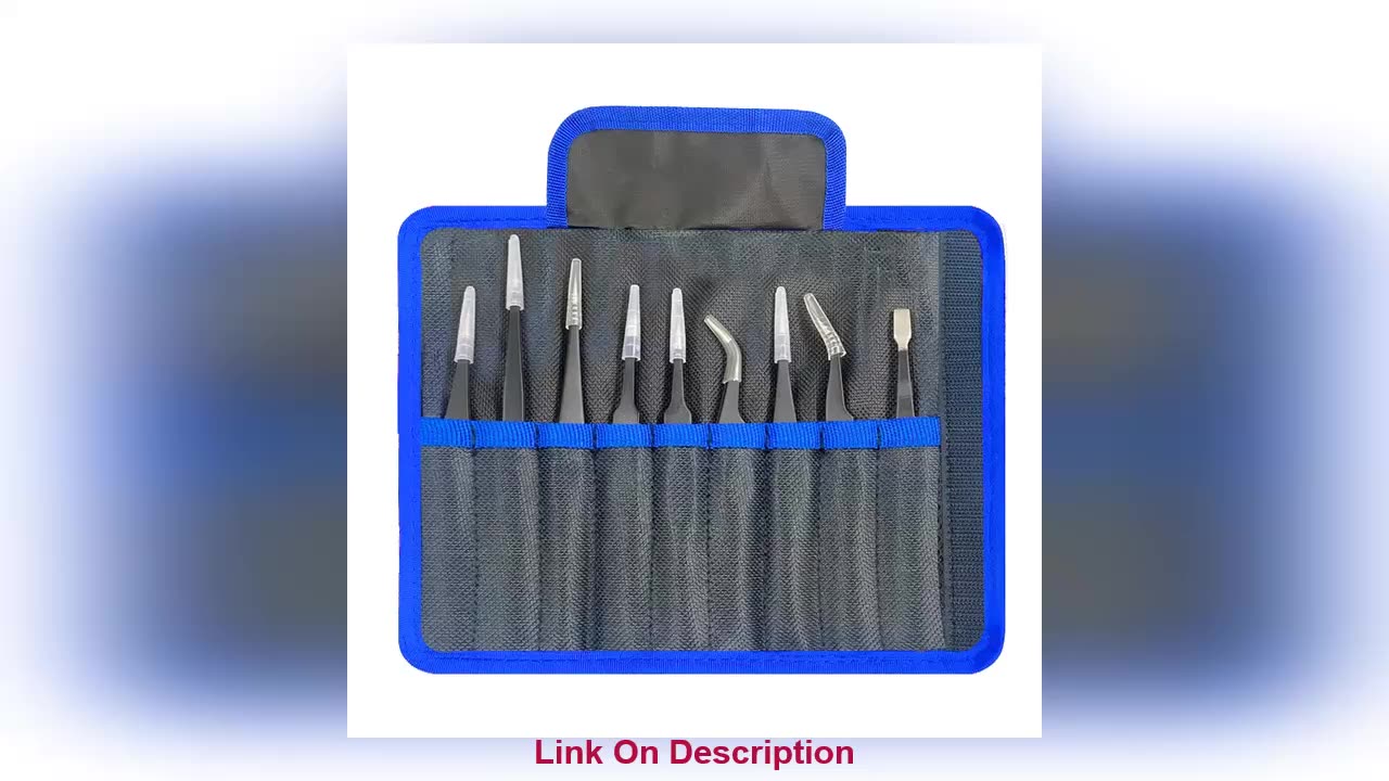 Top 9pcs/set Anti-static ESD Stainless Steel Tweezers Main