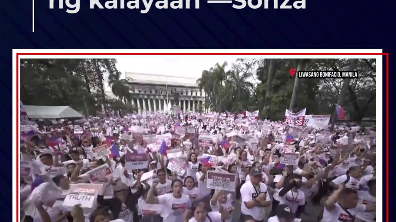 Mga Pilipino, hindi mananahimik sa ngalan ng kalayaan —Sonza