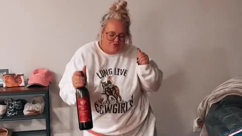 Chunky girlfriend that loves wine