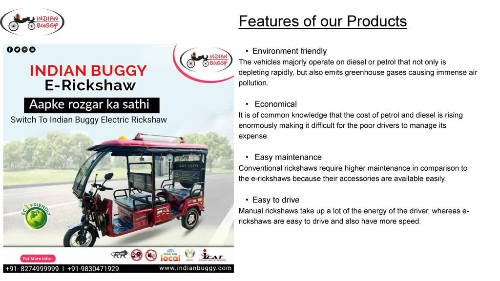 E rickshaw Vehicle Manufacturing Company - Indianbuggy