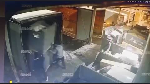 Heavy container crushed the warehouse worker