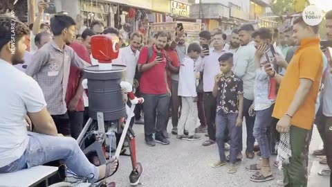 Students in India build foot taxi robot used for carrying passengers