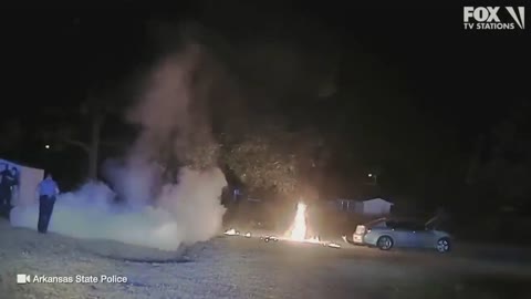 Man engulfed in flames after being Tased by police