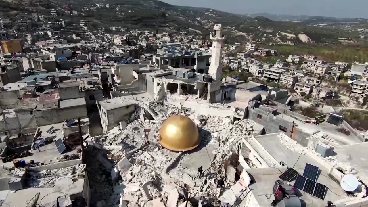 Residents in quake-hit Syrian village pray without mosque