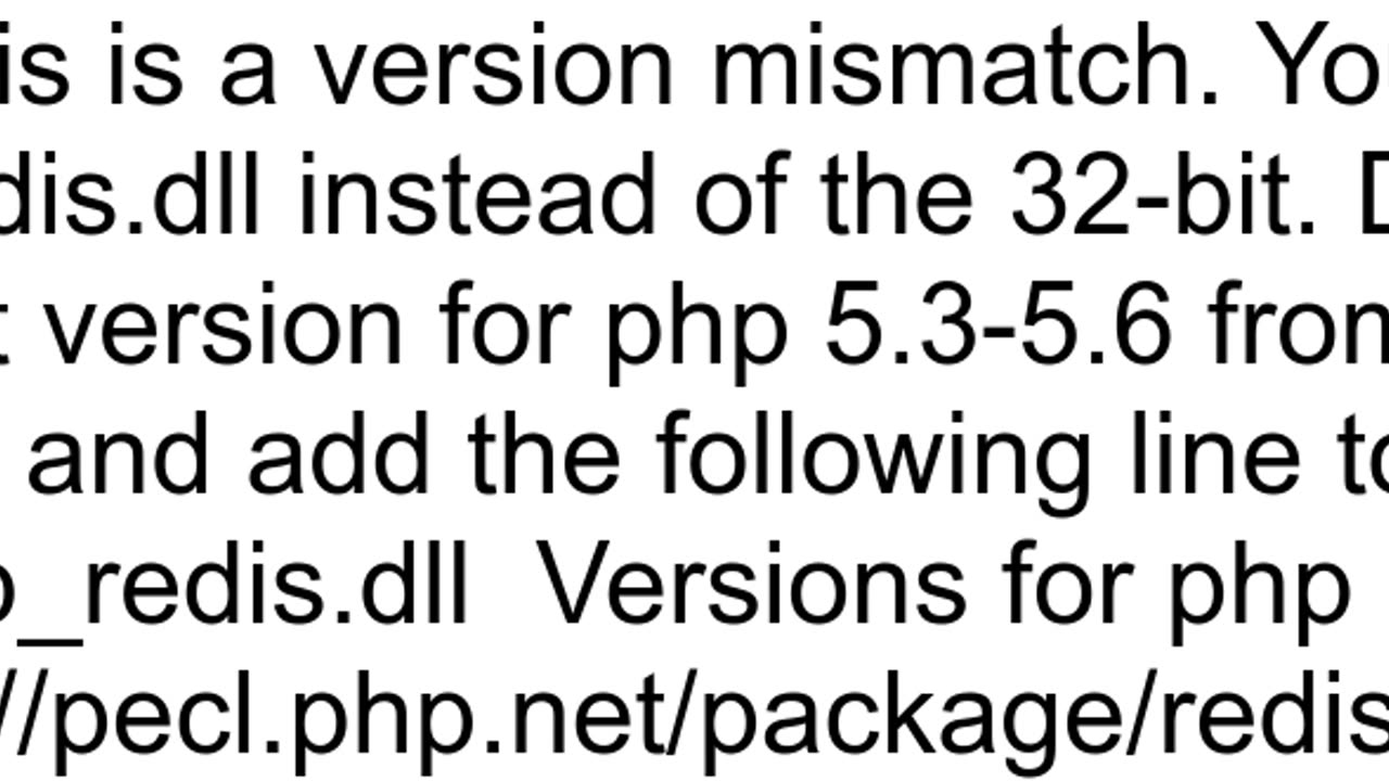 Redis for php 54 got fatal error Class 39Redis39 not found in Windows machine