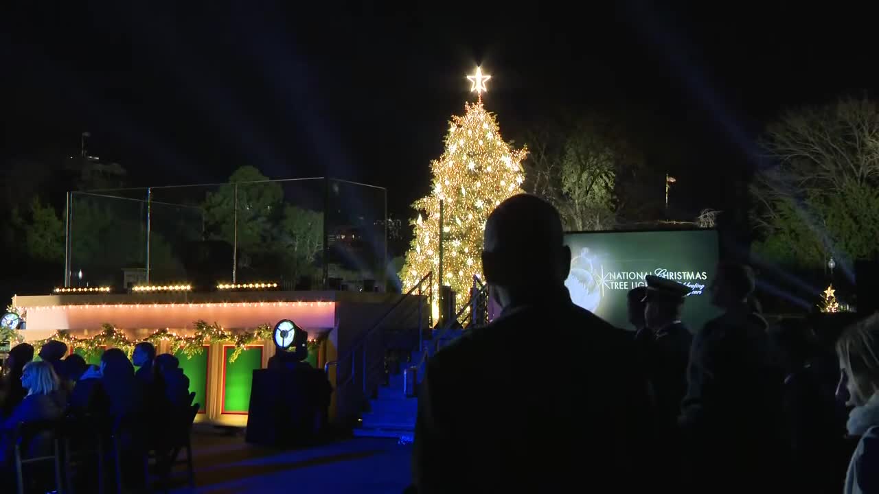 President Joe Biden lights the National Christmas Tree to kick off holiday season