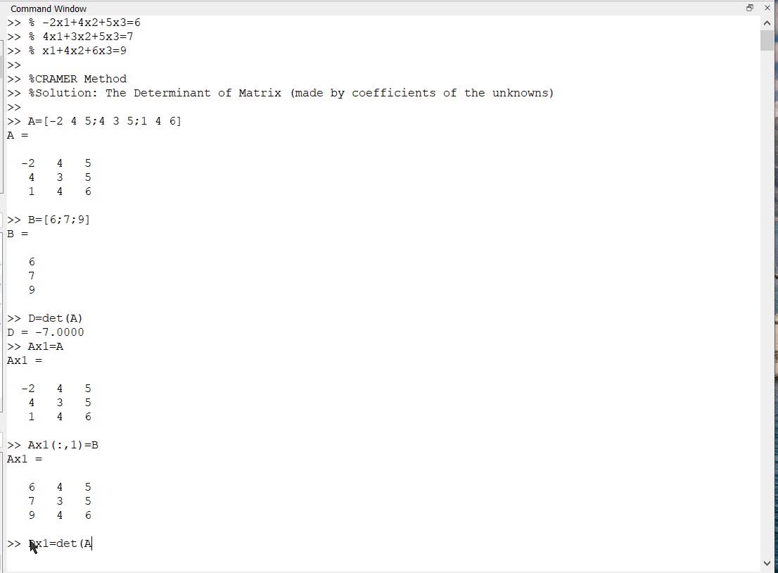 Matlab programme -exercises