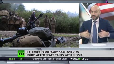 Washington announces military deal for Ukraine hours after peace talks with Russia.