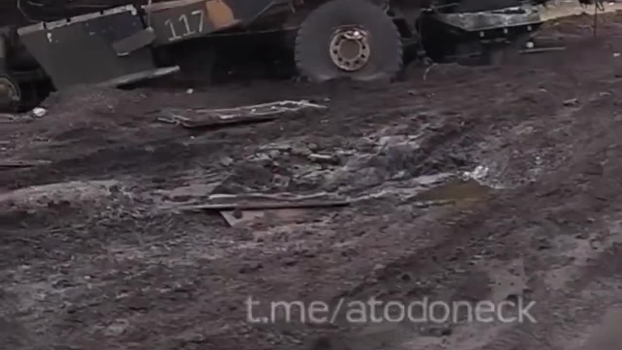 USA made MRAP destroyed in ukraine