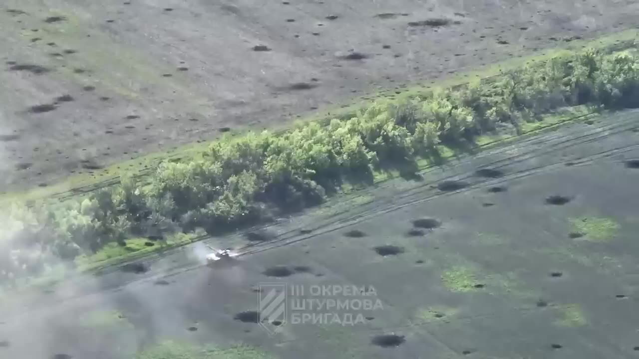 The work of tanks of the Third Assault Brigade during the assault on enemy positions