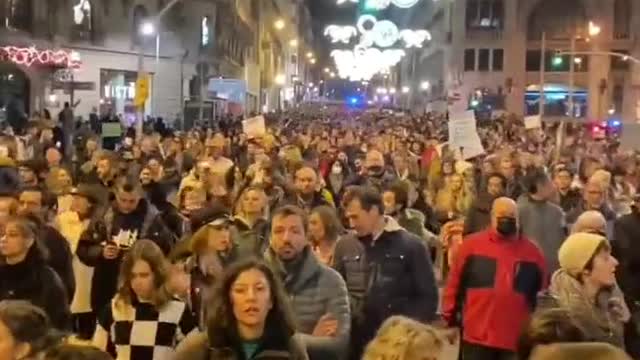 Barcelona Protest Last Night over Freedom