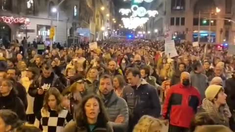 Barcelona Protest Last Night over Freedom