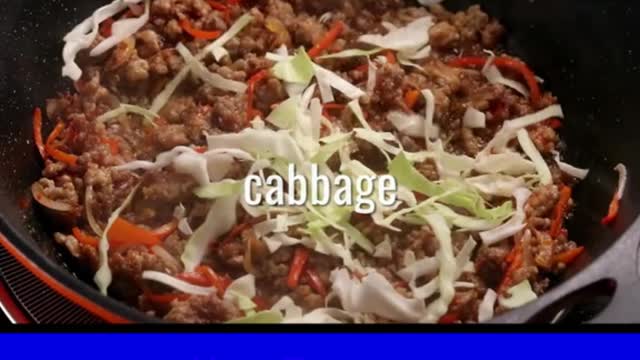 Keto Chili Blackbean Pork Cabbage Stir Fry