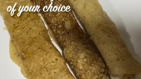 Wheat crepe dosas with sweet filling