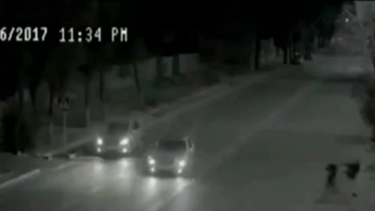 The angel saved the girl on the road.
