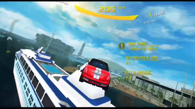 Drive fly on the ship asphalt8