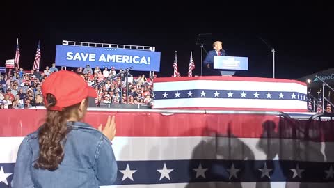 Bella waving at Donald Trump - Wilmington, NC Trump Rally 2022