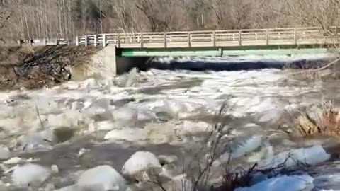 THIS IS WHAT HAPPENS WHEN A ICE DAM BREAKS