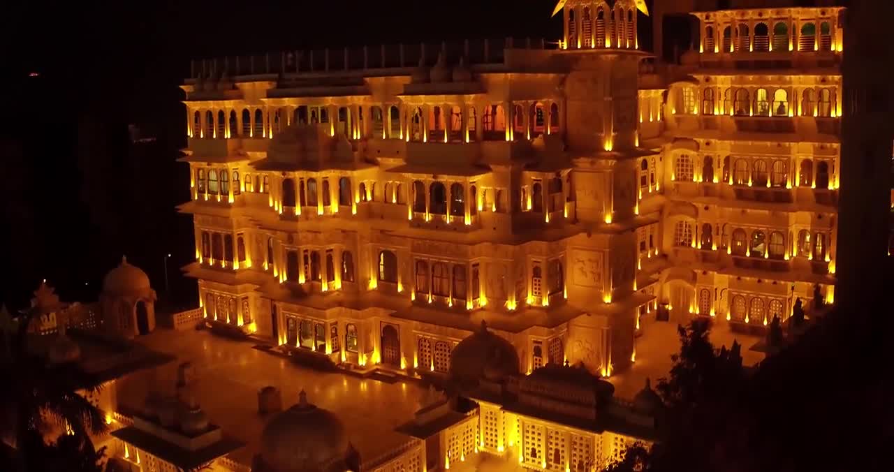Hotel Chunda Palace Drone Video Night View