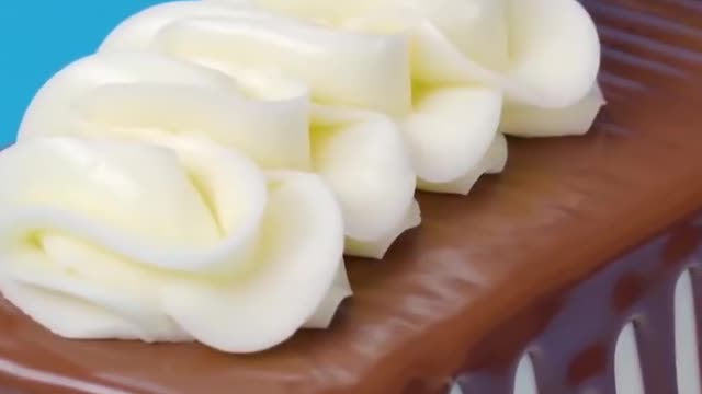 Yummy Chocolate cake with pink&blue effect
