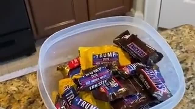 Trump Stickers On All Halloween Candies