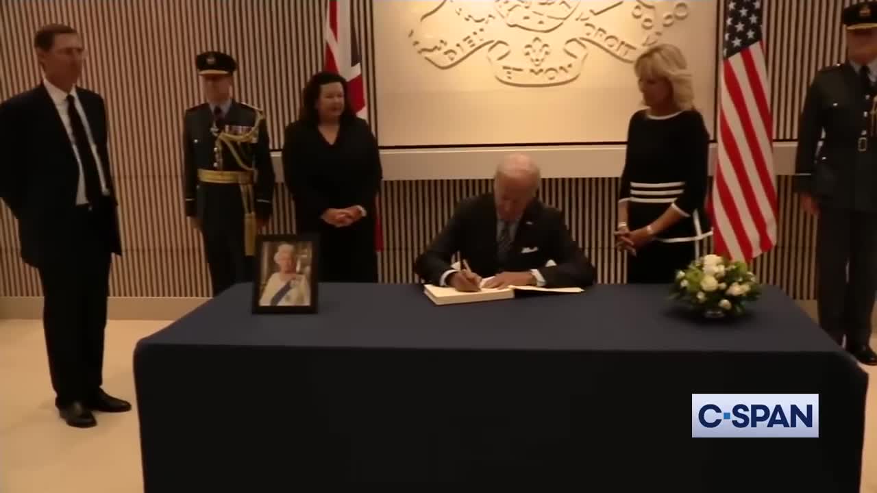 President Biden visits British Embassy Following the Death of Queen Elizabeth II