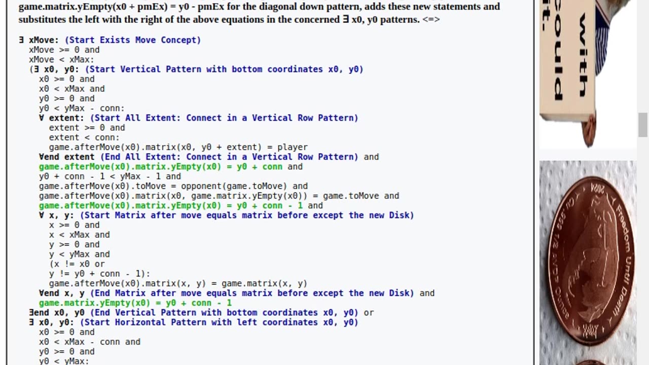 Pattern Deduction for Connect 4 in 1 Move (AI 0.070 2024-09-14) - Step 6 with Quantifier Comments