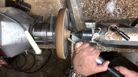 woodturning a pewter shavings dish9