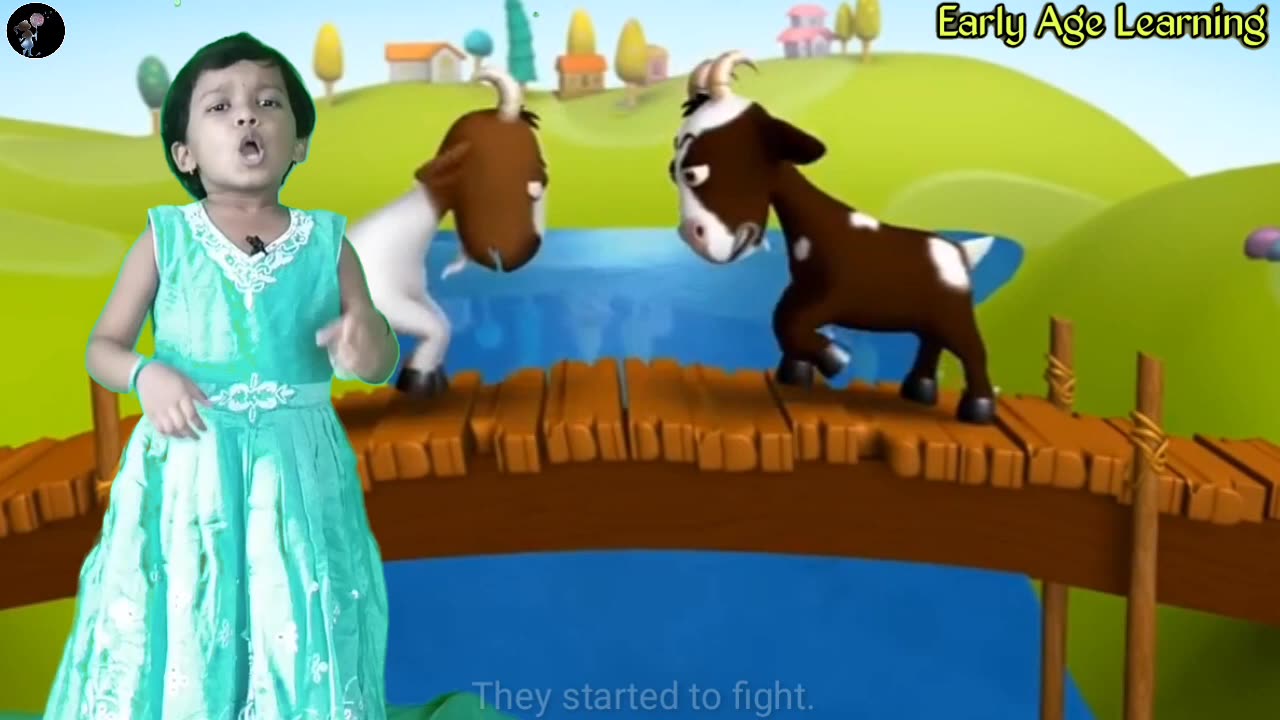 Two silly Goats❘ moral story two silly goats in english early age learning