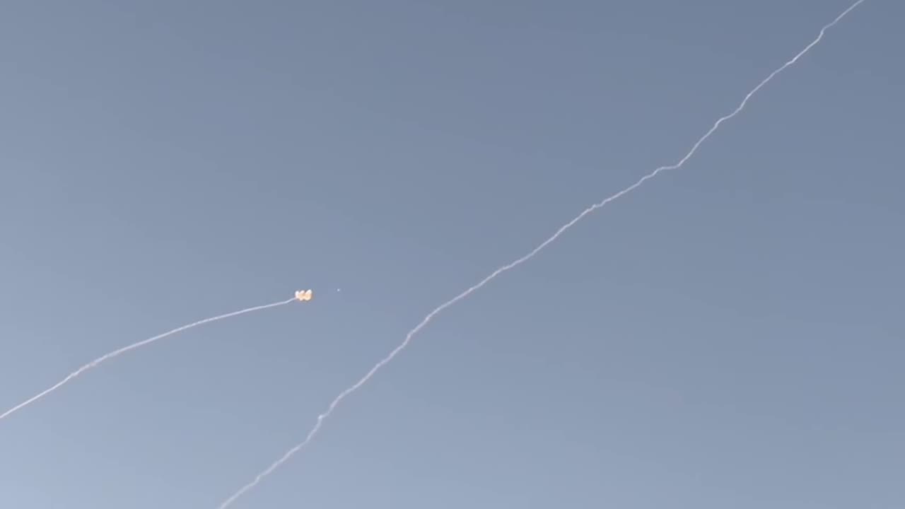 now! Interception above Tel-aviv