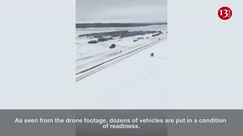 Hundreds of Ukrainian equipment spotted preparing for battle near Izyum - drone footage