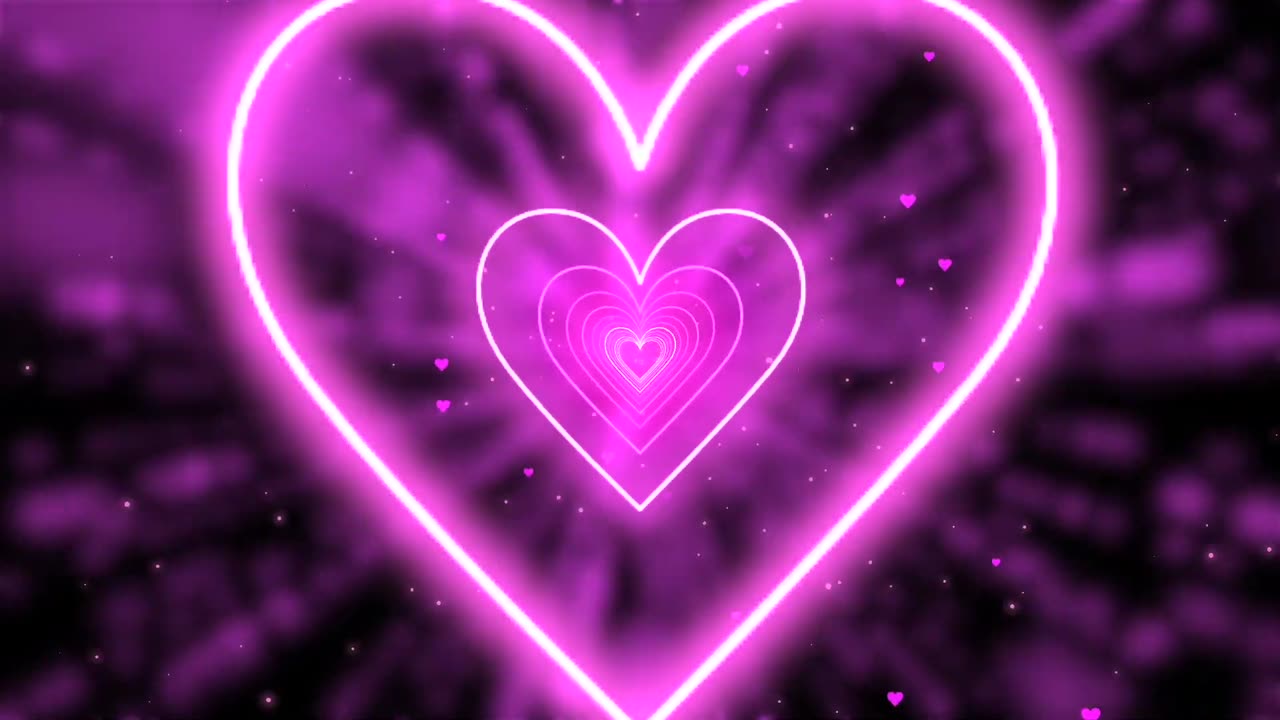 441. Neon Lights Love Heart Tunnel💗Neon Heart