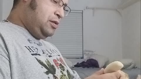 Eating a small banana 🍌