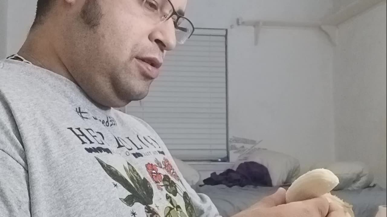Eating a small banana 🍌