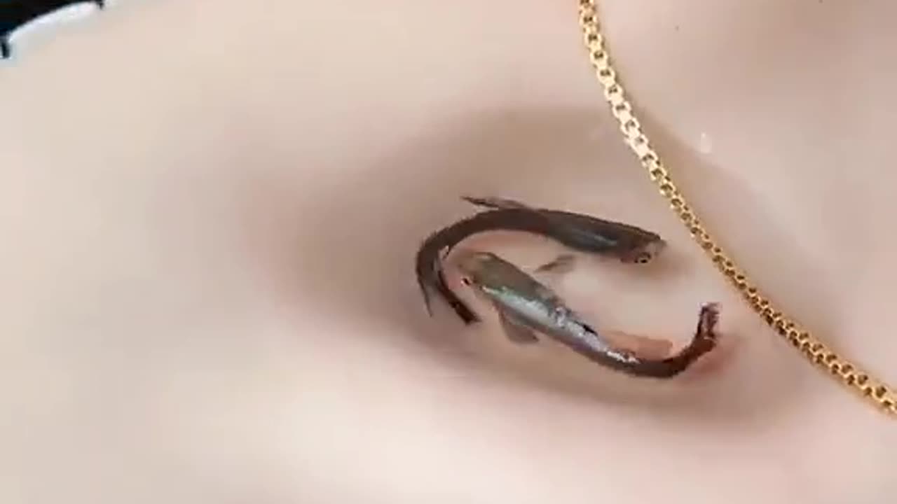 Fish on girl soldier