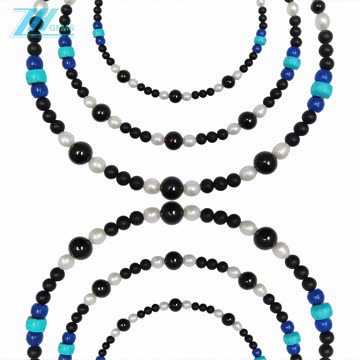 Natural turquoise and pearl smooth beads with Lapis lazuli beads necklace Healing Gemstone05
