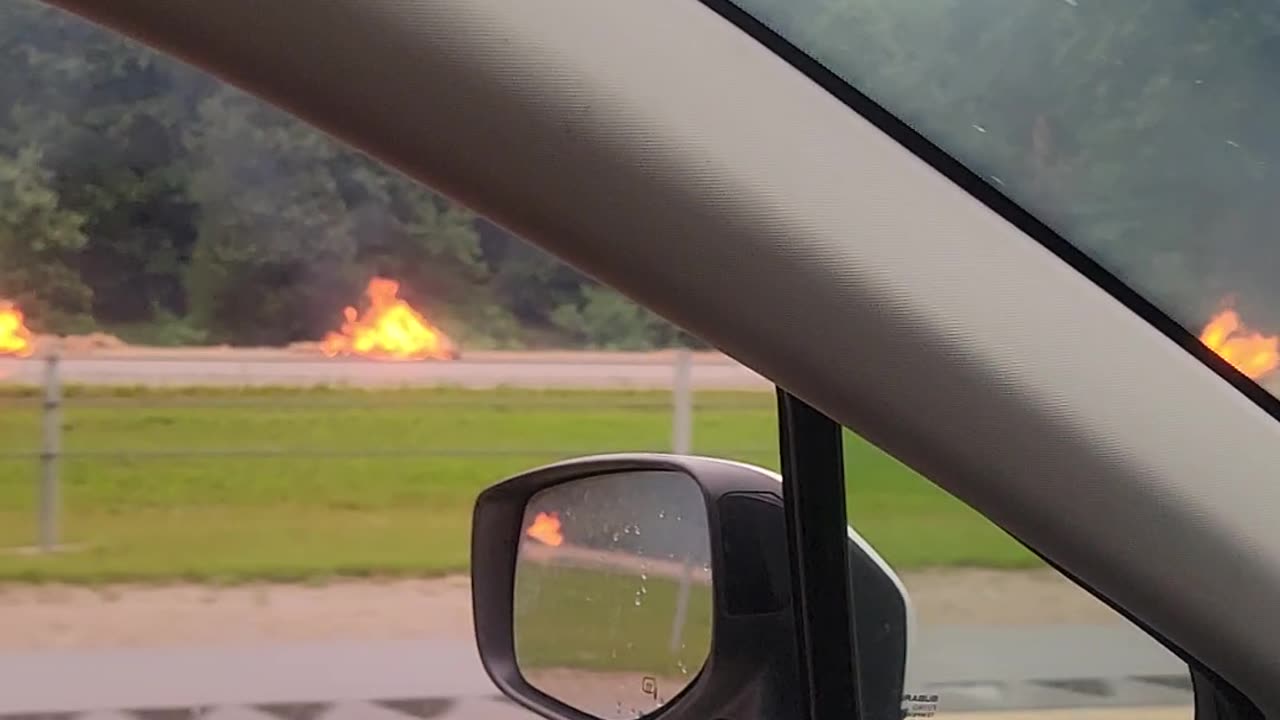 Semi Drops Flaming Hay Blames On Highway