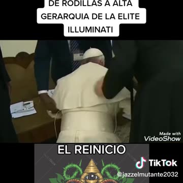 Papa Francisco adorando de rodillas a altas gerarquias de la elite illuminati