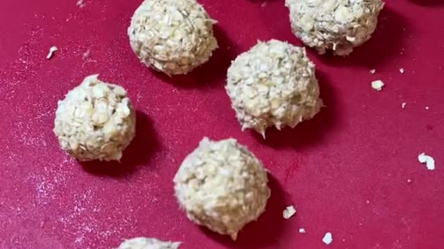 Chocolate dipped oat balls