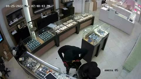 Shocking Shocking moment female thief pepper sprays Florida jewelry store worker in the FACE