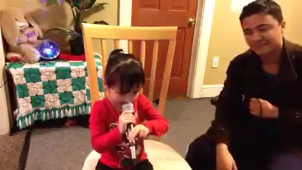 Cute little girl singing