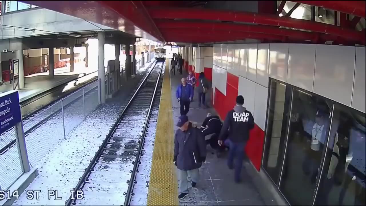 Shoving Elderly On Train Tracks